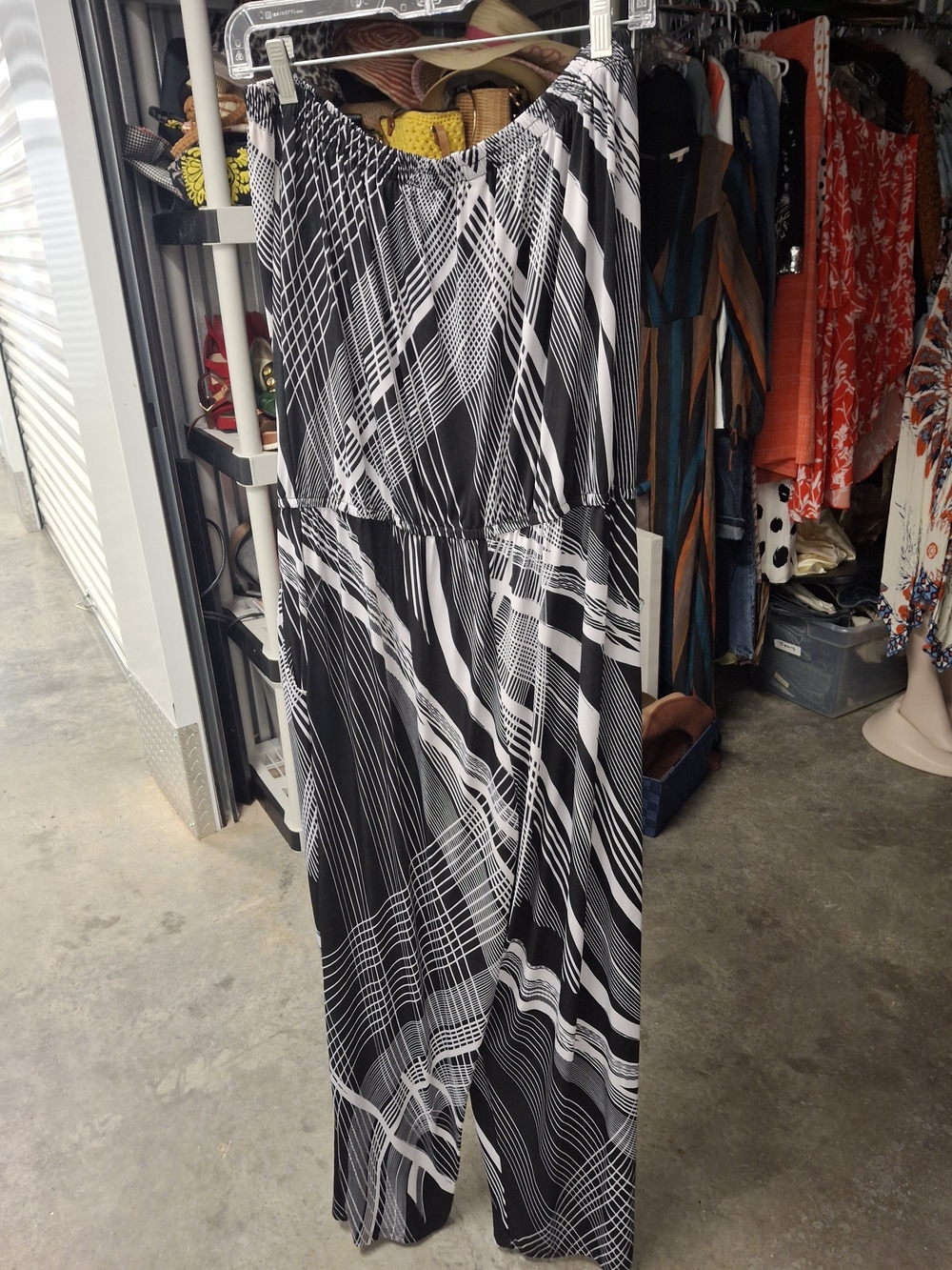 Black & White Abstract Print Jumpsuit